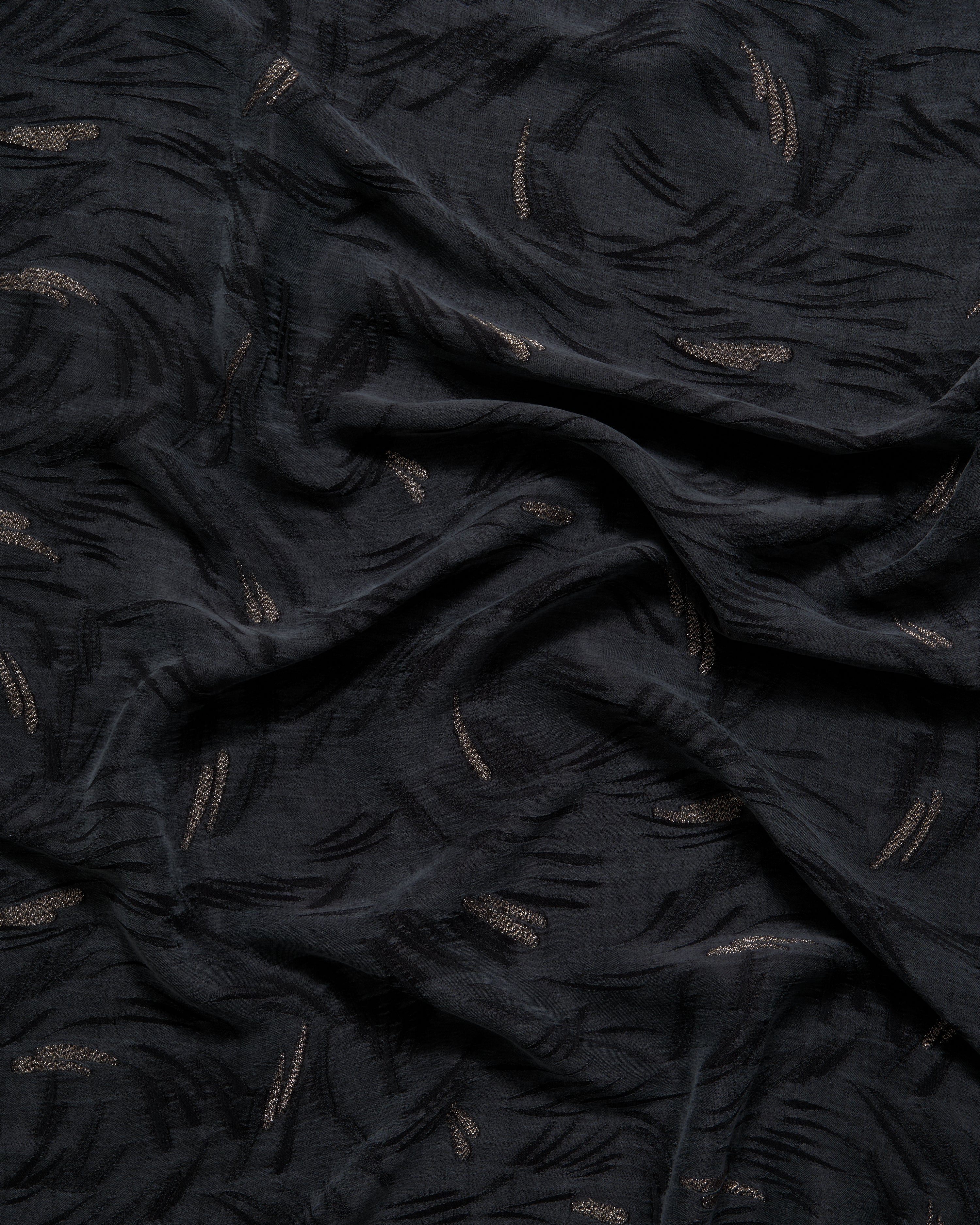 Cupro-Embroidery-Jet-Black-Gold-Striped