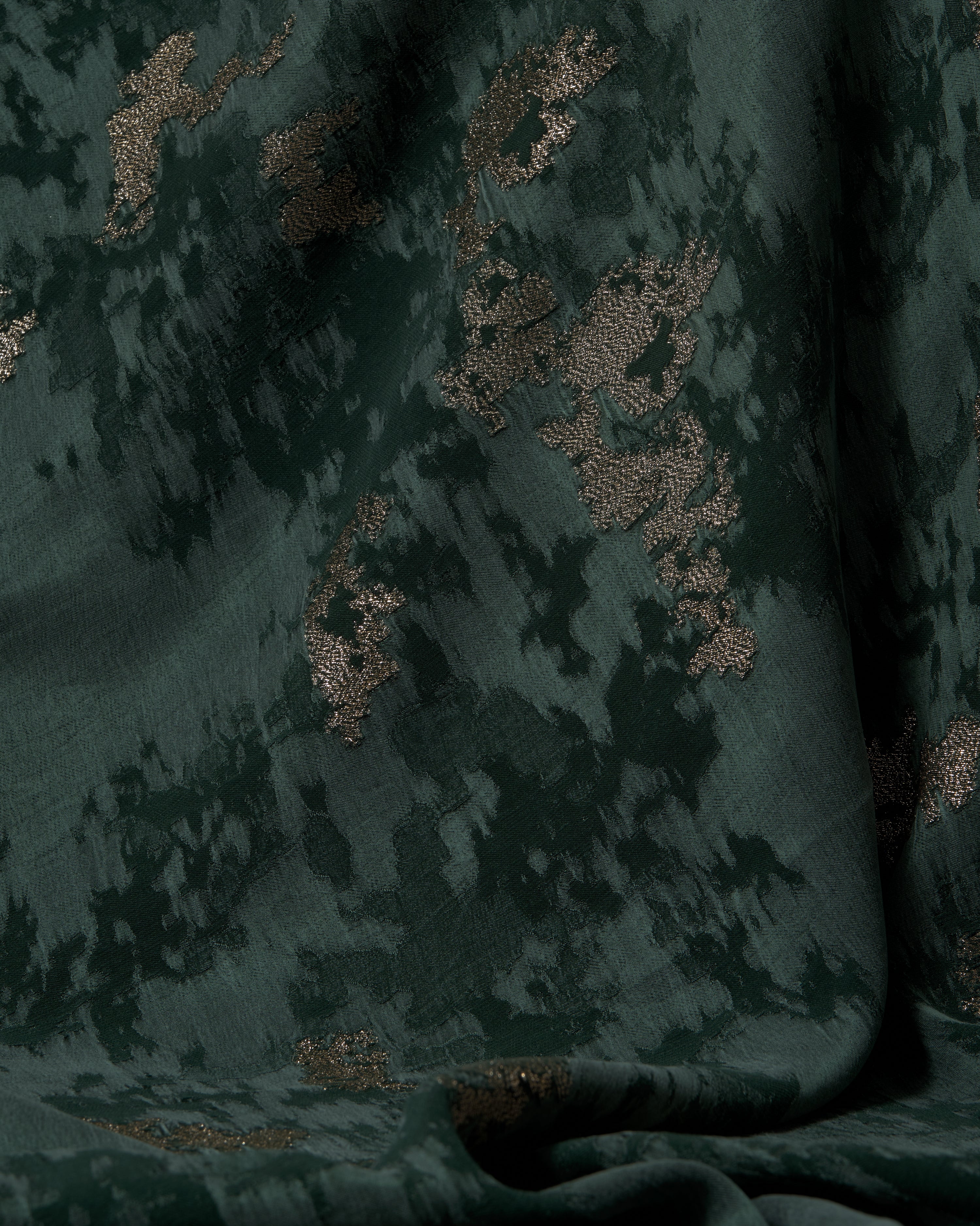 Cupro-Embroidery-Petrol-Green-Gold-Army